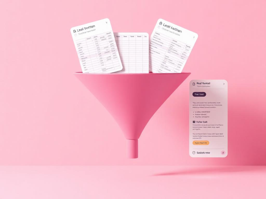 Anonymized lead capture funnel and SMS alert placeholder